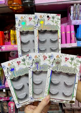 cílios postiços com 3 pares aurora