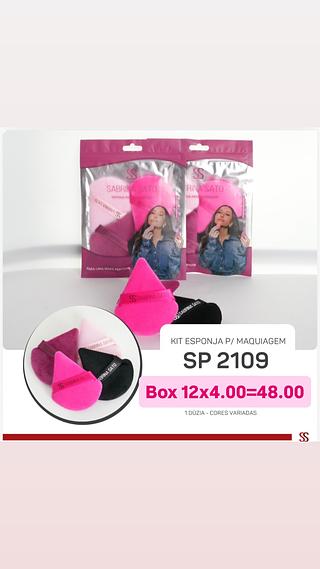 Kit esponja de pó para maquiagem Sabrina Sato