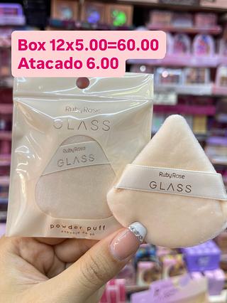 Powder puff esponja de pó contém 1uinidade glass ruby Rose