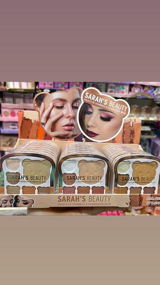 Paleta de sombra e iluminador bear urso Sarah’s Beauty