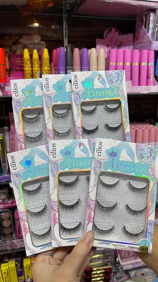 cílios postiços com 3 pares aurora