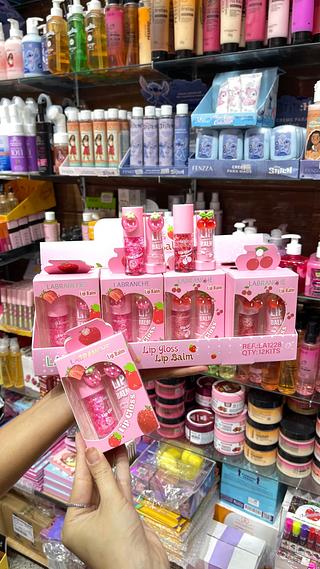 Kit com 2pç lip gloss lip balm Labranche