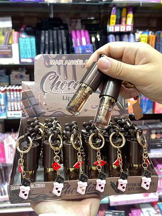 Lip gloss chocolate glitter de chaveiro MAR ANGEL KISS