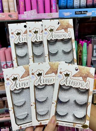 cílios postiços com 3 pares aurora