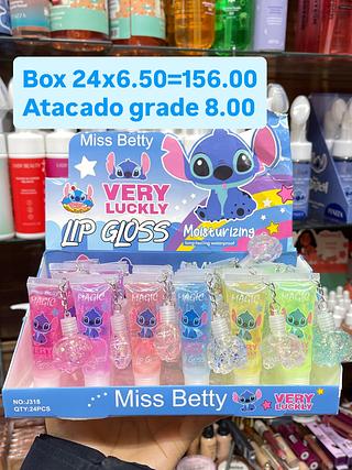 Lip Gloss stitch com chaveiro Miss Betty