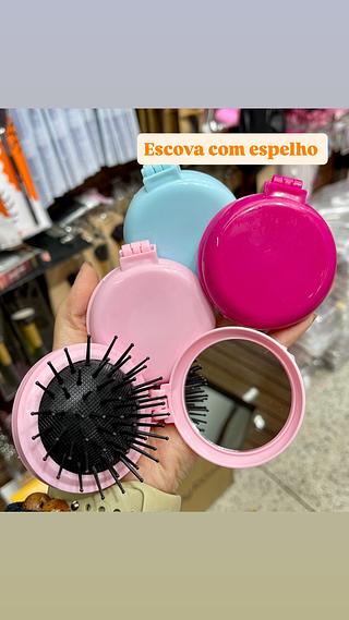 Escova com espelho mini