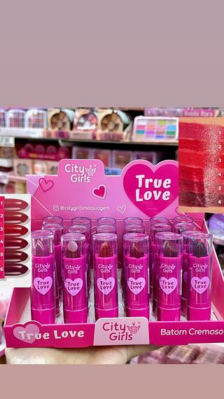 Batom bastão cremoso city girls true love vermelho