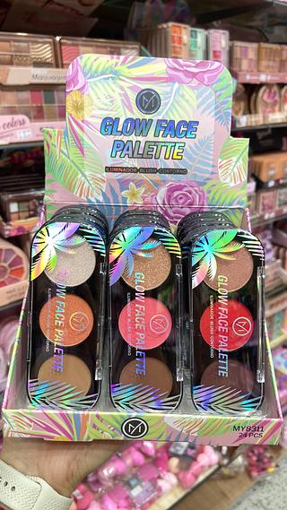 Paleta trio multi uso blush iluminador contorno