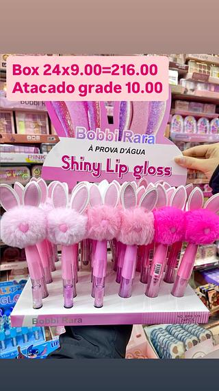Gloss coelhinho bobbi rara shiny lip gloss a prova d’água coelho