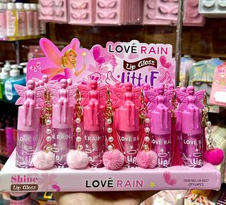 Shine lip gloss com chaveiro love rain