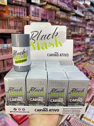Máscara carvão ativo black bastão mask stick Febella