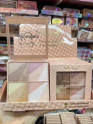 Paleta de sombra bronzer iluminador multi uso belle angel