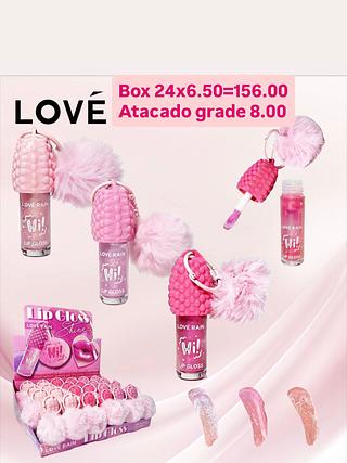 Lip gloss chaveiro com pompom