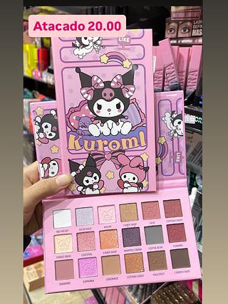Paleta de sombras Kuromi c/ 18cores