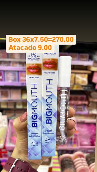 Volume gloss bigmouth phallebeauty lip volumão vitamina E D-pantenol ácido hialurônico incolor