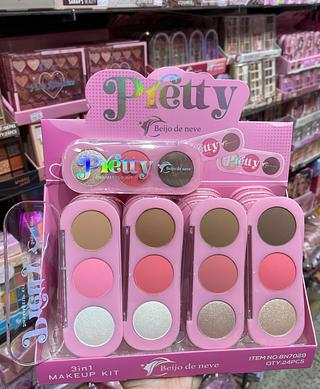 Iluminador blush contorno 3in1 Beijo de neve