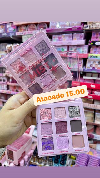 Paleta de sombras cosmic mist 9 cores ruby rose linha rosa