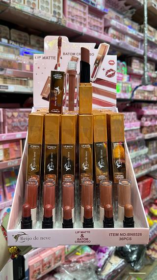 Batom cremoso & Lip matte 2em1 beijo de neve