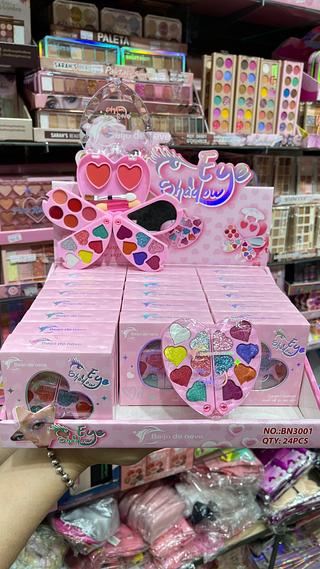 Paleta de sombra batom blush com Espelho Beijo de neve