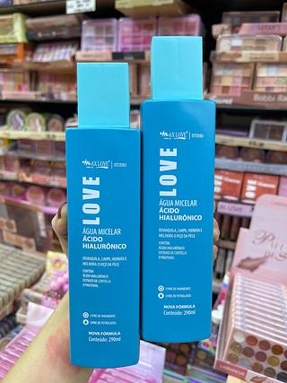 Água micelar ácido hialurônico demaquila limpa hidrata E 290Ml Max LOVE