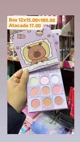 Paleta de sombras c/ 9 cores capivara