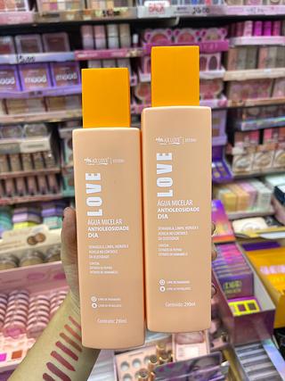 Agua micelar antioleossidade dia demaquilante limpa hidrata E 290ml MAX love