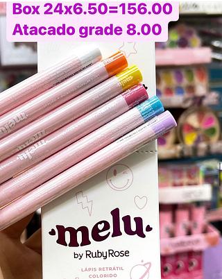 Lápis retrátil colorido melu ruby rose
