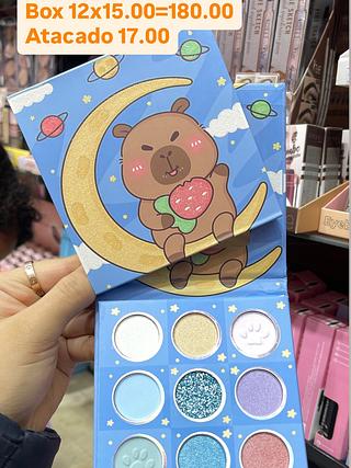 Paleta de sombras c/ 9 cores capivara