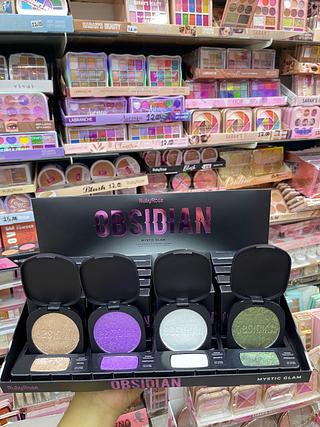 Iluminador e sombra cream mystic glam obsidian ruby rose