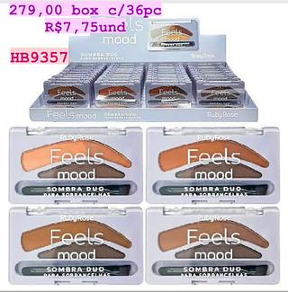 Sombra duo para sobrancelhas feels mood ruby rose