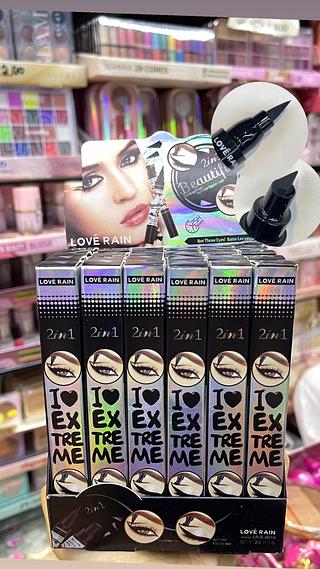 Caneta carimbo 2 em 1 delineador gatinho love rain