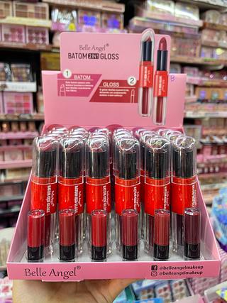 Batom duo batom e gloss belle angel essencial