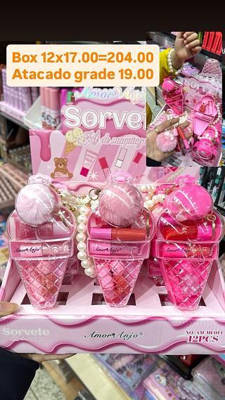 Kit lip gloss sorver amor anjo