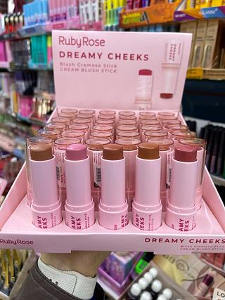 Blush cremoso stick bastão Dreamy cheeks ruby rose linha rosa