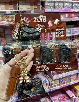 Gloss chaveiro com bolsa amor anjo