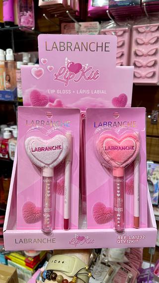 Kit lábios 2em1 lip gloss com lápis labial Labranche