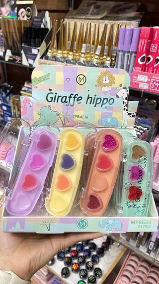 Lip balm paleta giraffe hippo my life