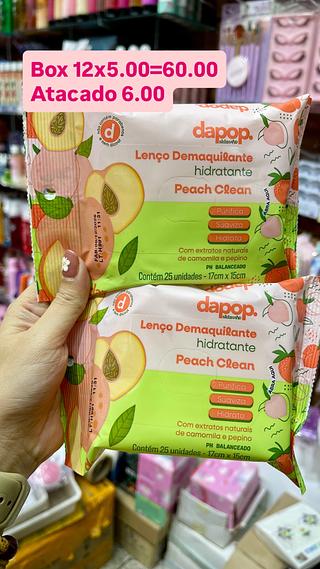 Lenço desodorante hidratante peach clean dapop