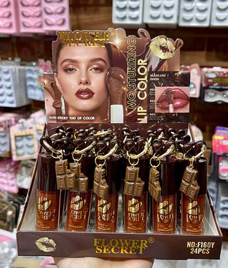 Lip gloss chocolate com chaveiro