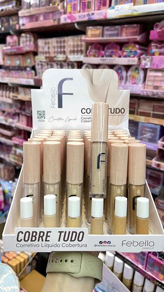 Corretivo líquido cobertura cobre tudo Febella