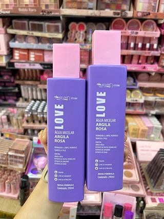 Água micelar argila rosa demaquila limpa hidrata E suaviza a pele 290ML MAX LOVE