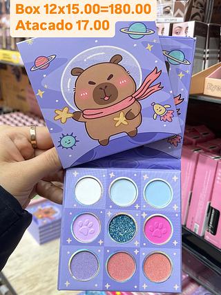 Paleta de sombras c/ 9 cores capivara