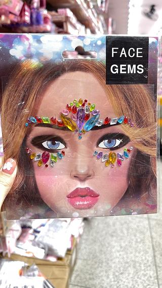 Adesivo auto colante para rosto glitter carnaval