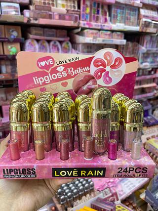 Lip gloss labial batom líquido Shiny brilho love rain formato kiko