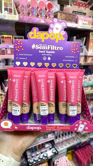 Base líquido sem filtro Dapop cor 4/5/6 média cobertura