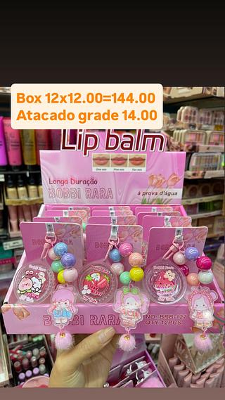 Kit Lip gloss Lip balm a prova d’água longa duração bobbi rara chaveiro com pulseira