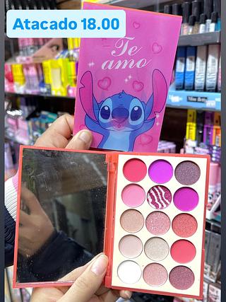 Paleta de sombras c/ 15 cores Stitch com espelho