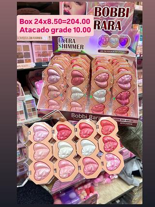 Trio de blush coração extra Shimmer Bobbi Rara