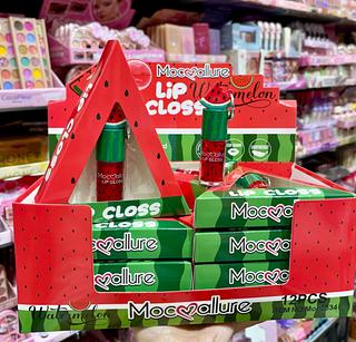 Lip gloss melancia com chaveiro mocoallure