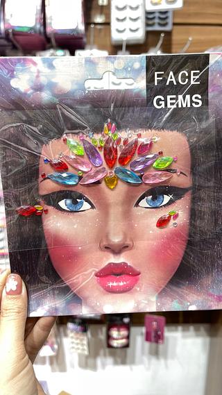 Adesivo auto colante para rosto glitter carnaval